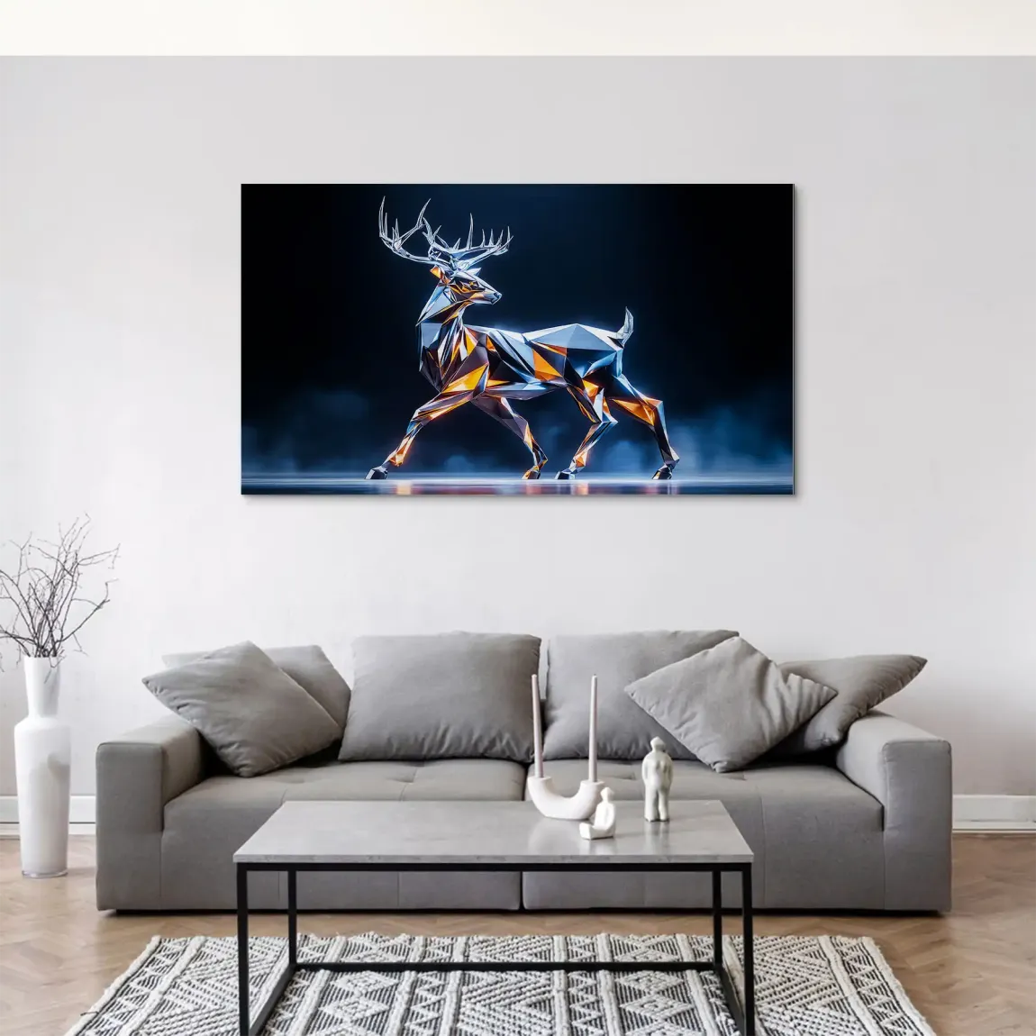 Kristall Hirsch Alu Gebürstet