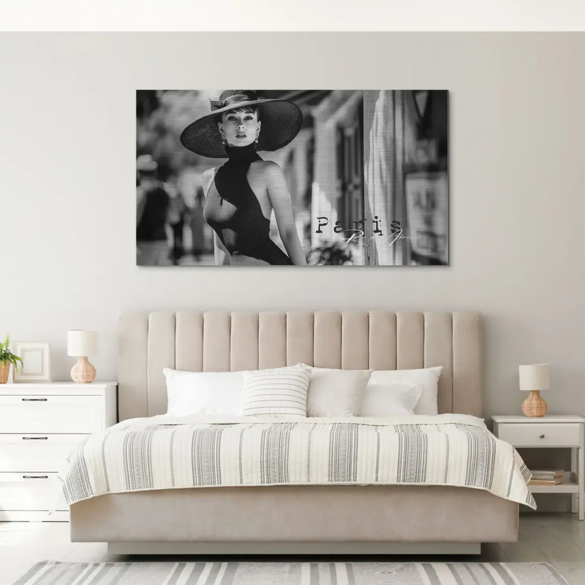 Audrey Hepburn Paris City Life Alu Gebürstet