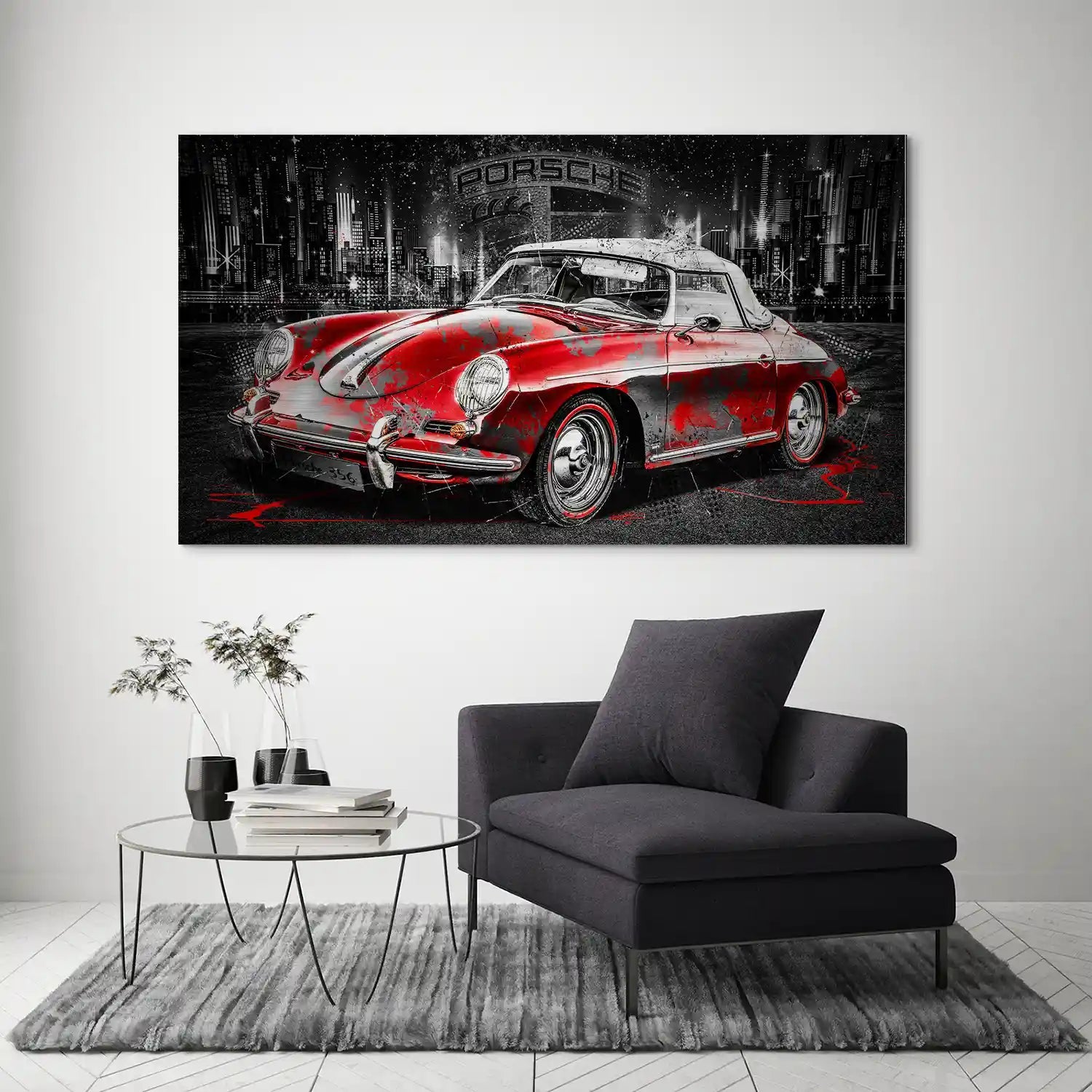 Porsche 356 Abstrakt Alu Gebürstet Bild INGALERIE