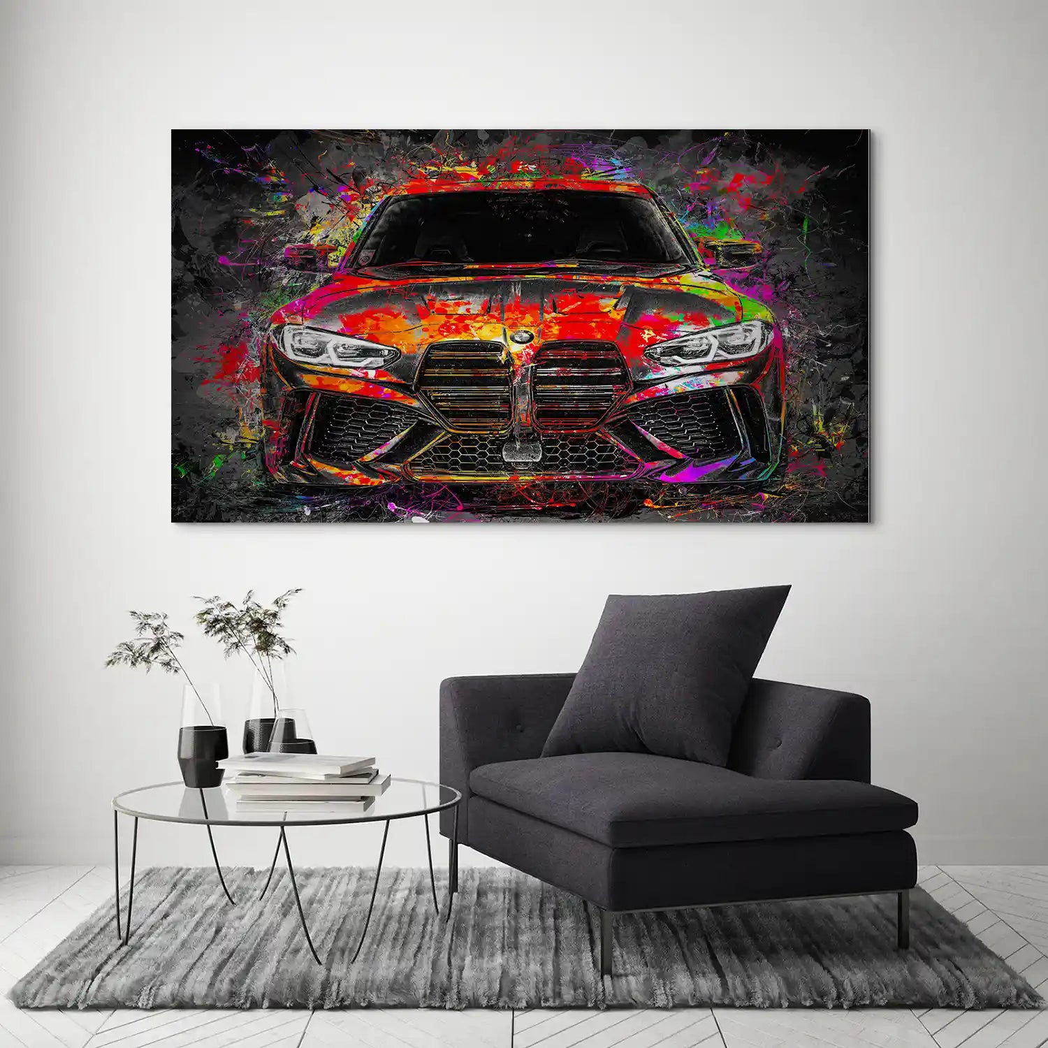 BMW M4 Pop Art Style Alu Gebürstet INGALERIE