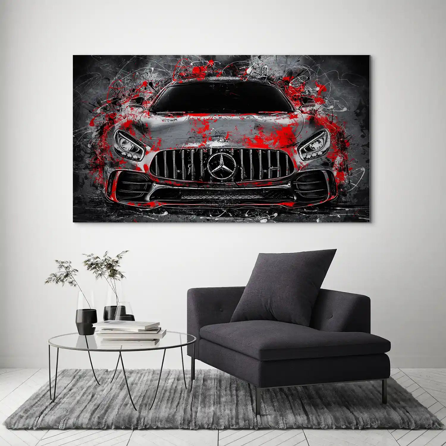 Mercedes AMG GT Abstrakt Style Alu Gebürstet Bild INGALERIE