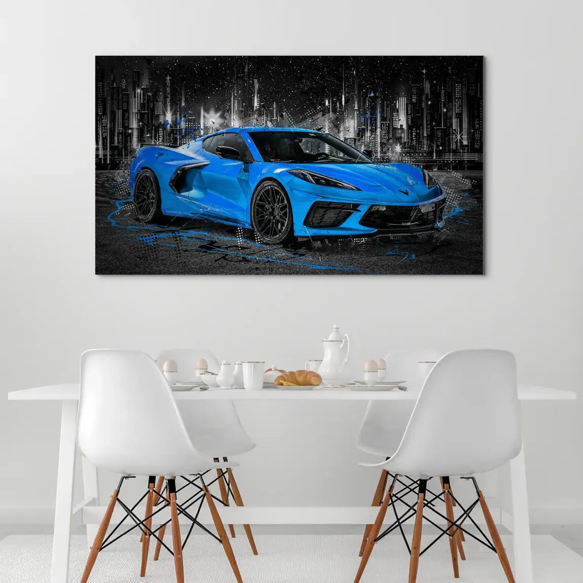 Corvette C8 Abstrak Blue Style Alu Gebürstet INGALERIE