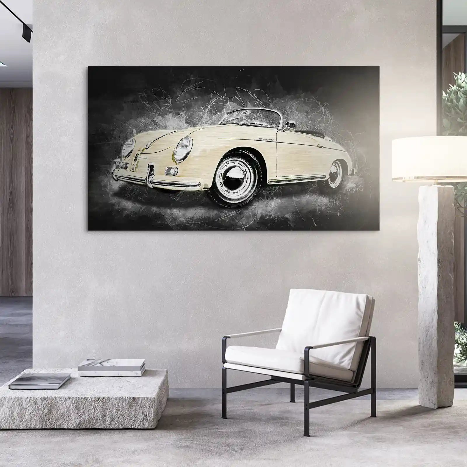 Retro Porsche Speedster Abstrakt Style Alu Gebürstet INGALERIE