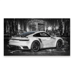 Porsche 911 Turbo Abstrakt White Alu Gebürstet