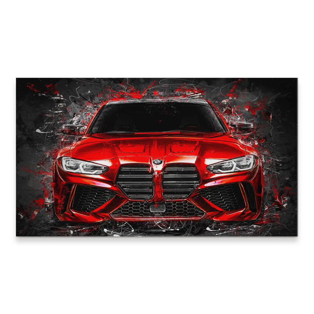 BMW M4 Abstrakt Red Style Alu Gebürstet INGALERIE