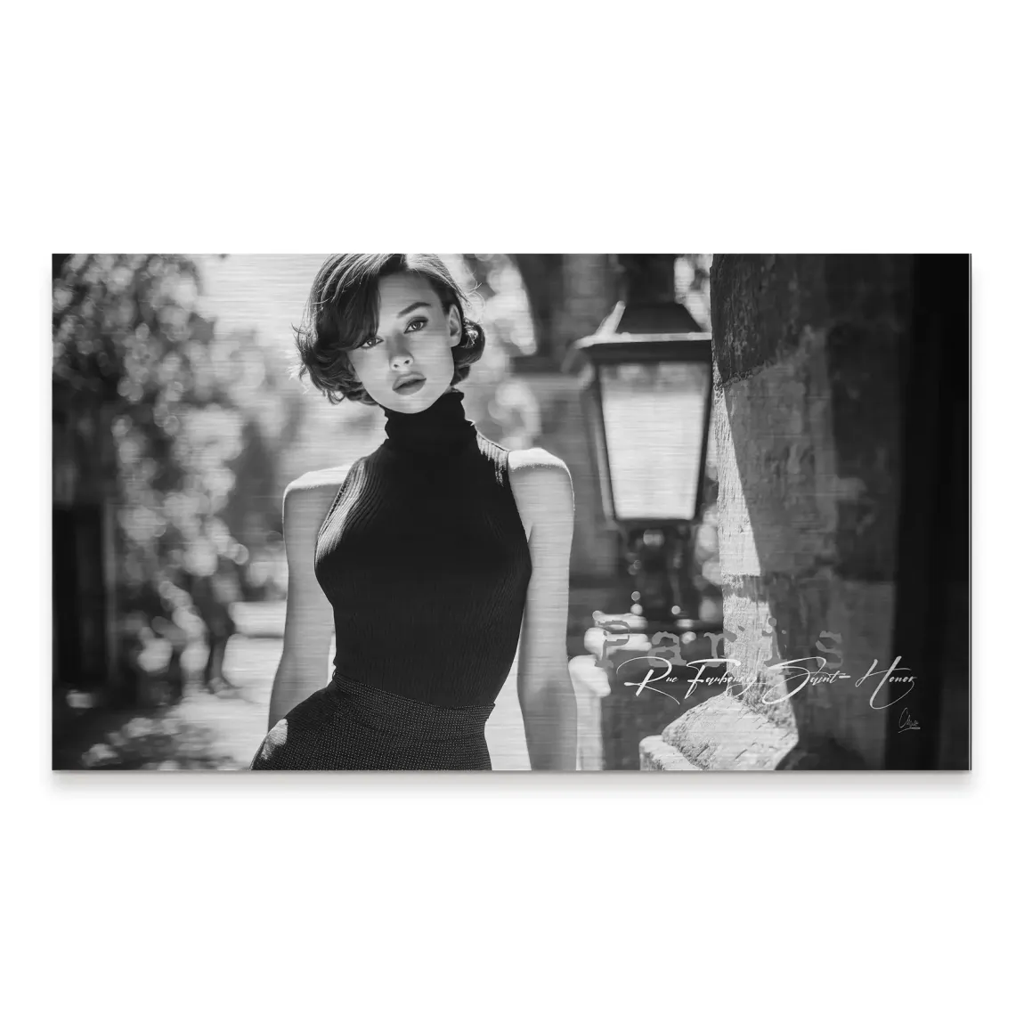 Audrey Hepburn Paris Elegance Alu Gebürstet