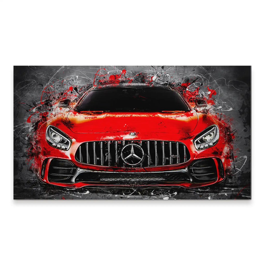 Mercedes AMG GT Abstrakt Rot Alu Gebürstet Bild INGALERIE