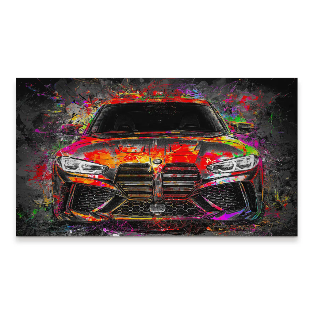 BMW M4 Pop Art Style Alu Gebürstet INGALERIE