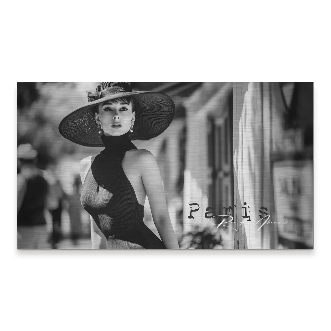 Audrey Hepburn Paris City Life Alu Gebürstet