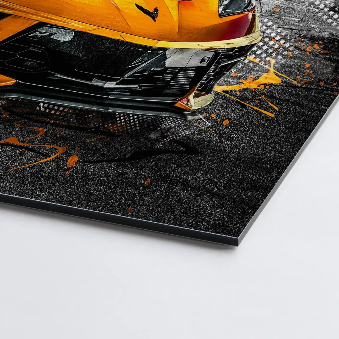 Corvette C8 Abstrak Orange Style Alu Gebürstet INGALERIE