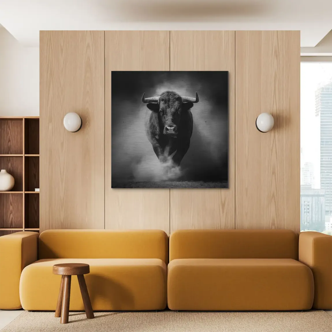 Stier Noir Aluminiumbild gebürstet