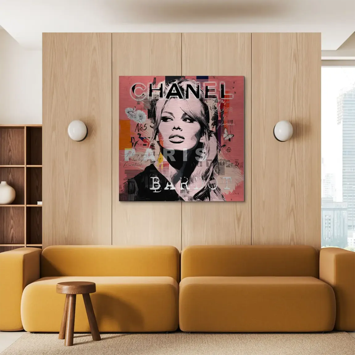 Bardot Chanel Art Aluminiumbild gebürstet