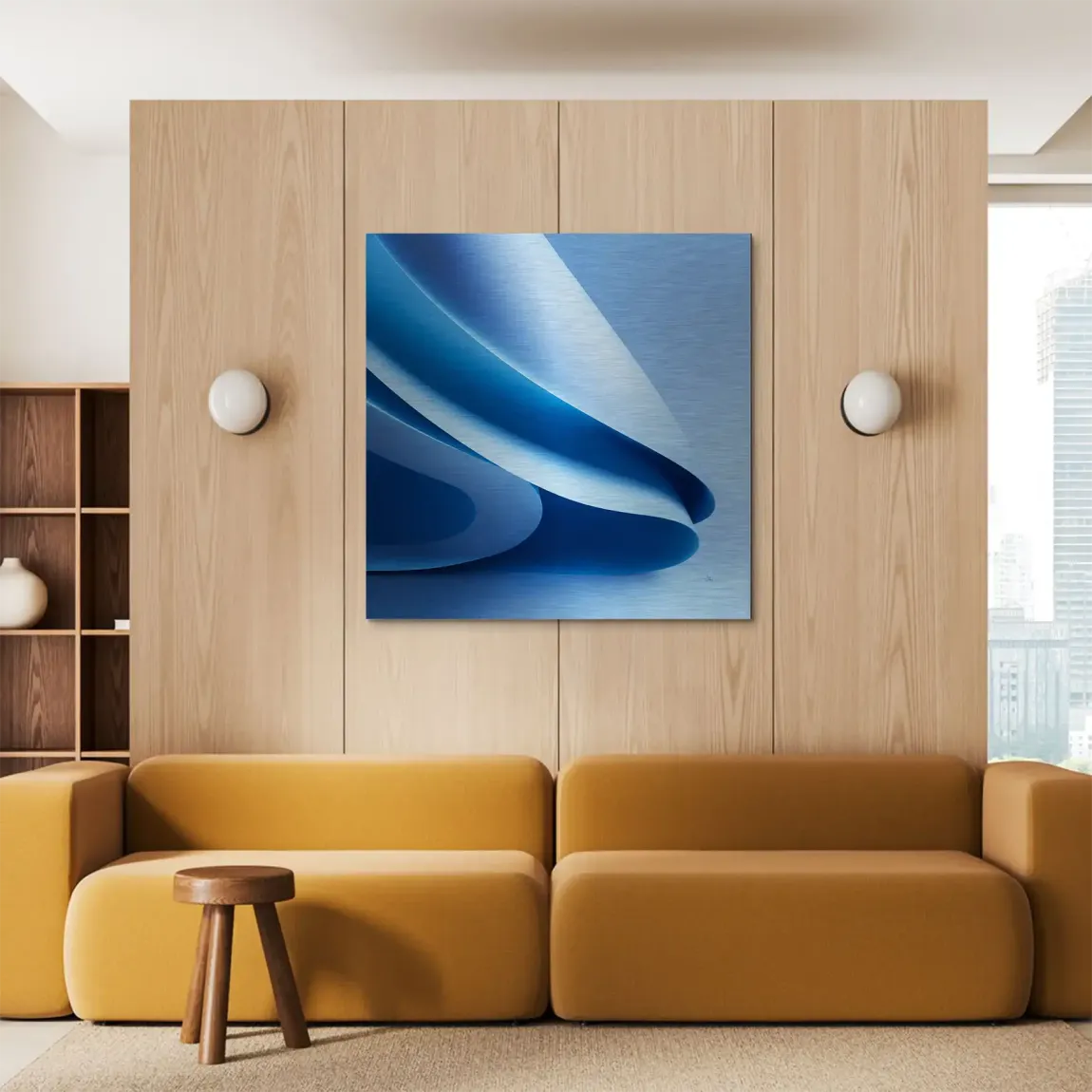 Blue Flow Aluminiumbild gebürstet