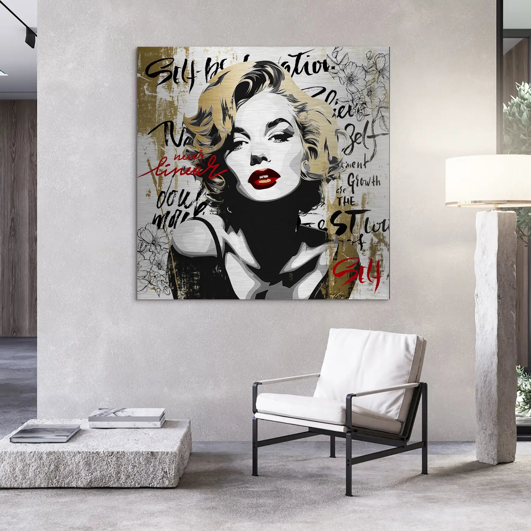 Marilyn Monroe Never Linear Alu Gebürstet Bild INGALERIE