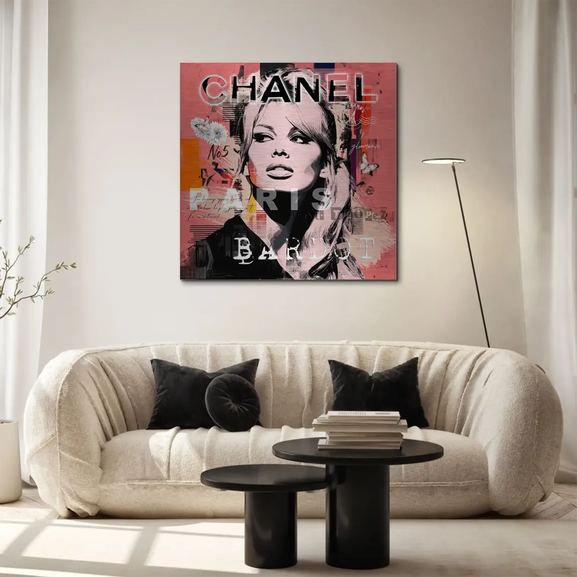 Bardot Chanel Art Aluminiumbild gebürstet