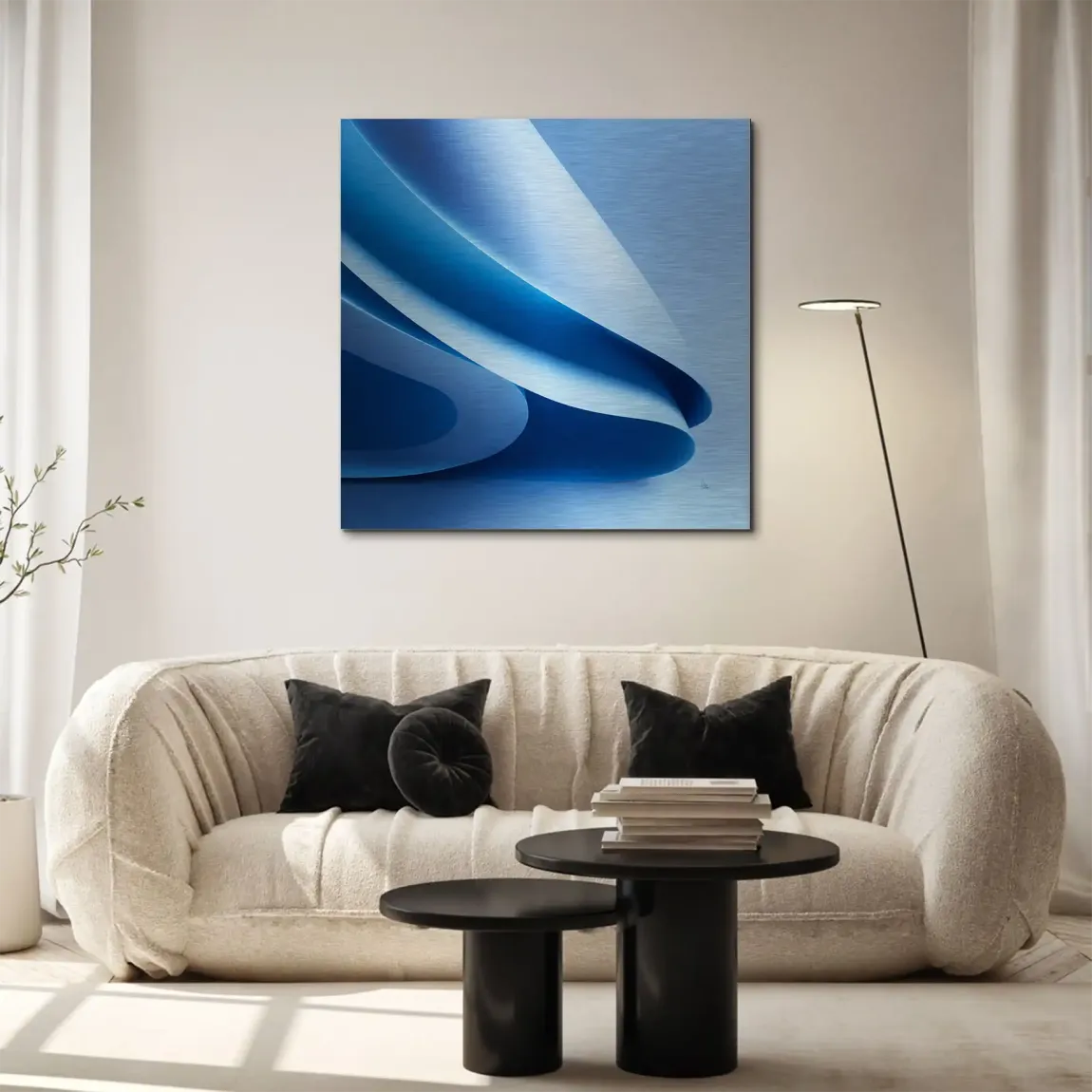 Blue Flow Aluminiumbild gebürstet