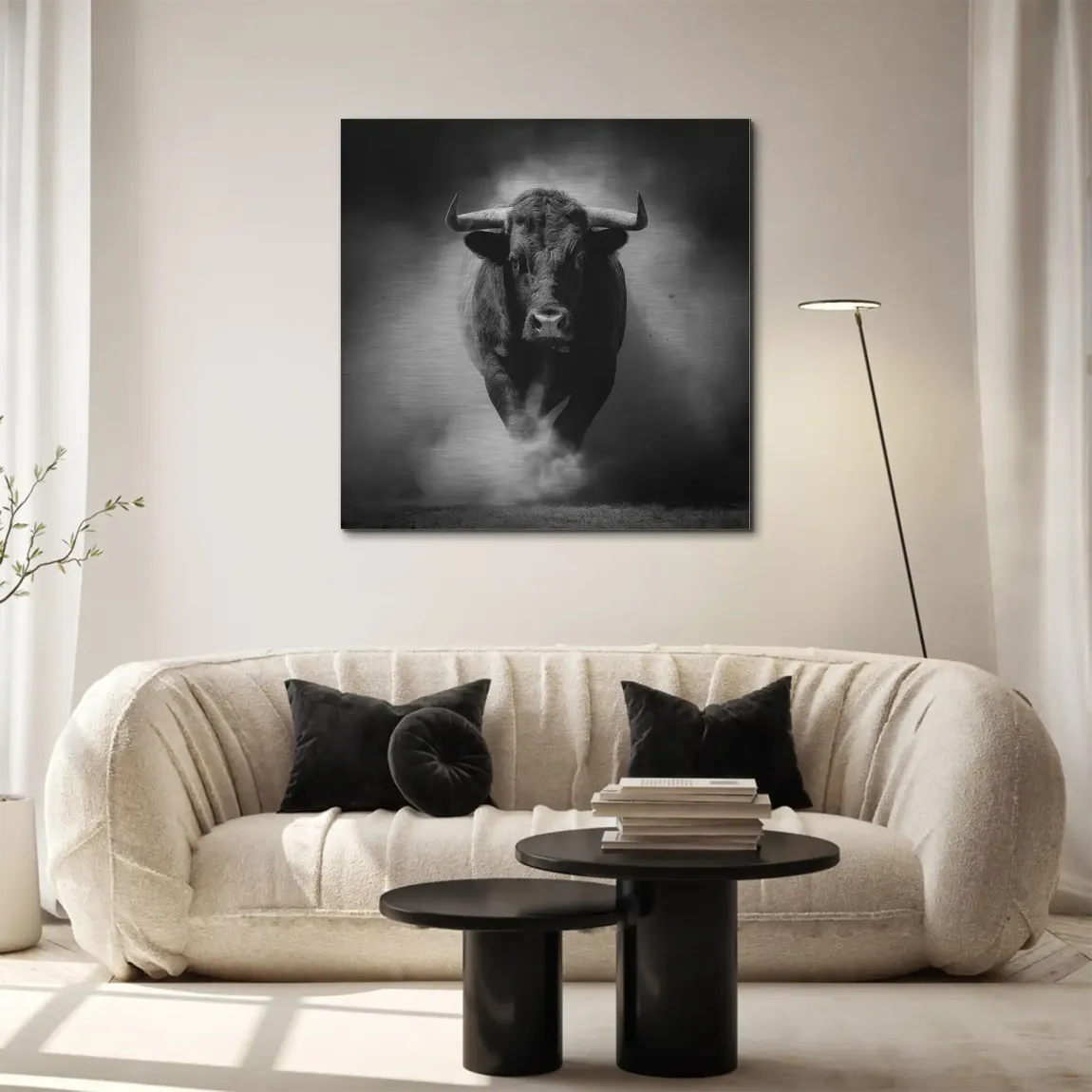 Stier Noir Aluminiumbild gebürstet