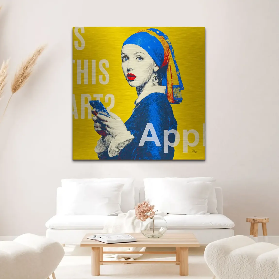 Das Mädchen mit dem Perlenohrring Alu Gebürstet Bild