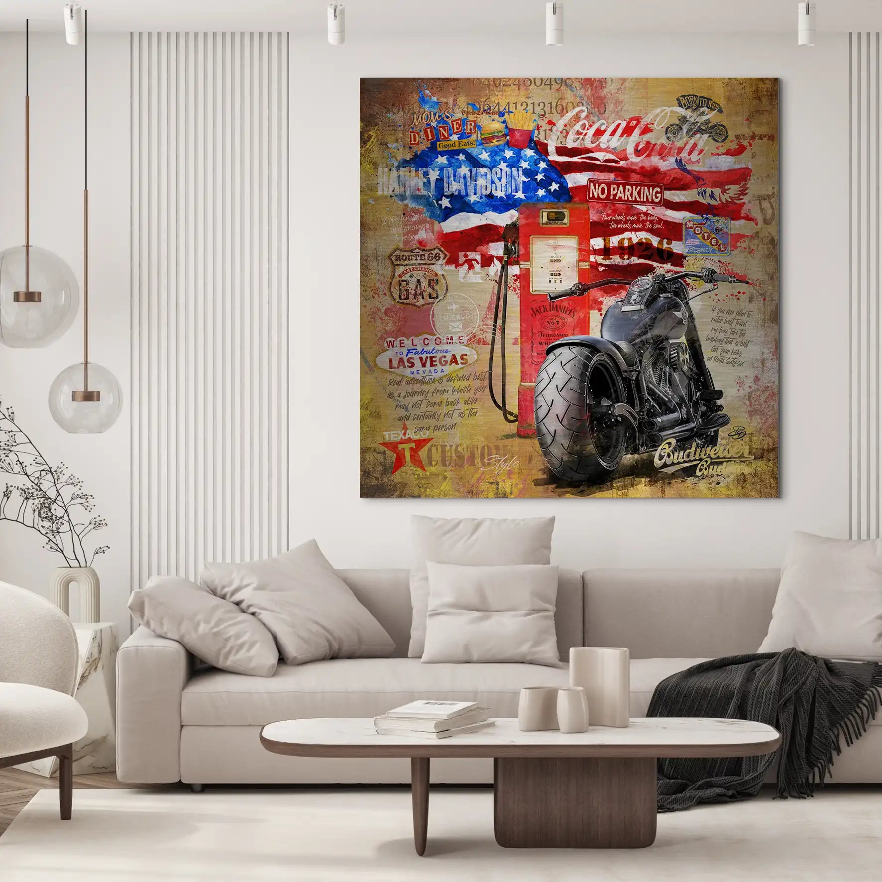 Harley USA Pop Art Alu Gebürstet INGALERIE