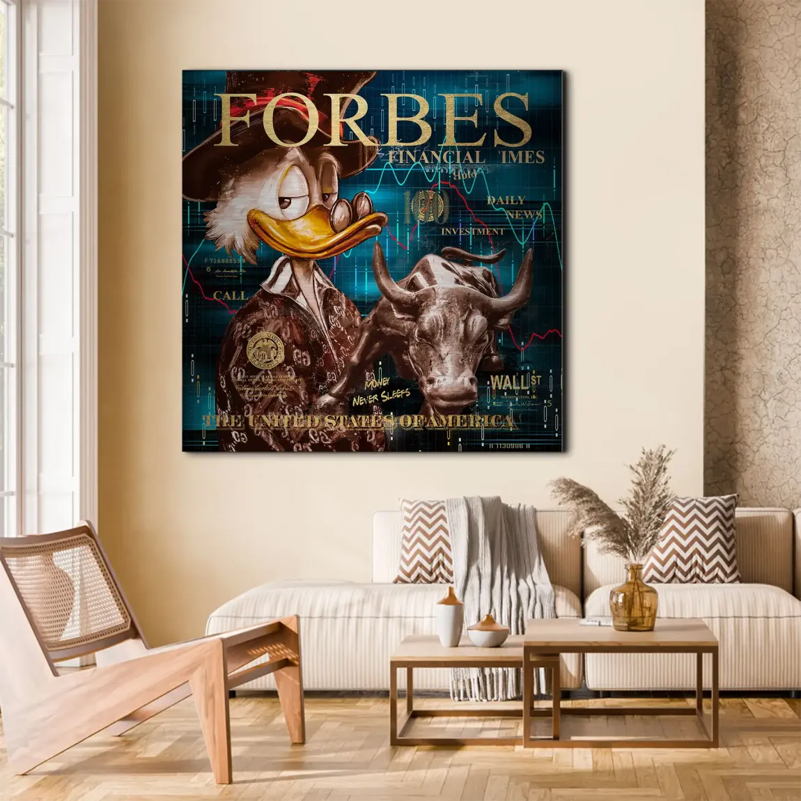 Dagobert Duck Wallstreet Alu Gebürstet Bild