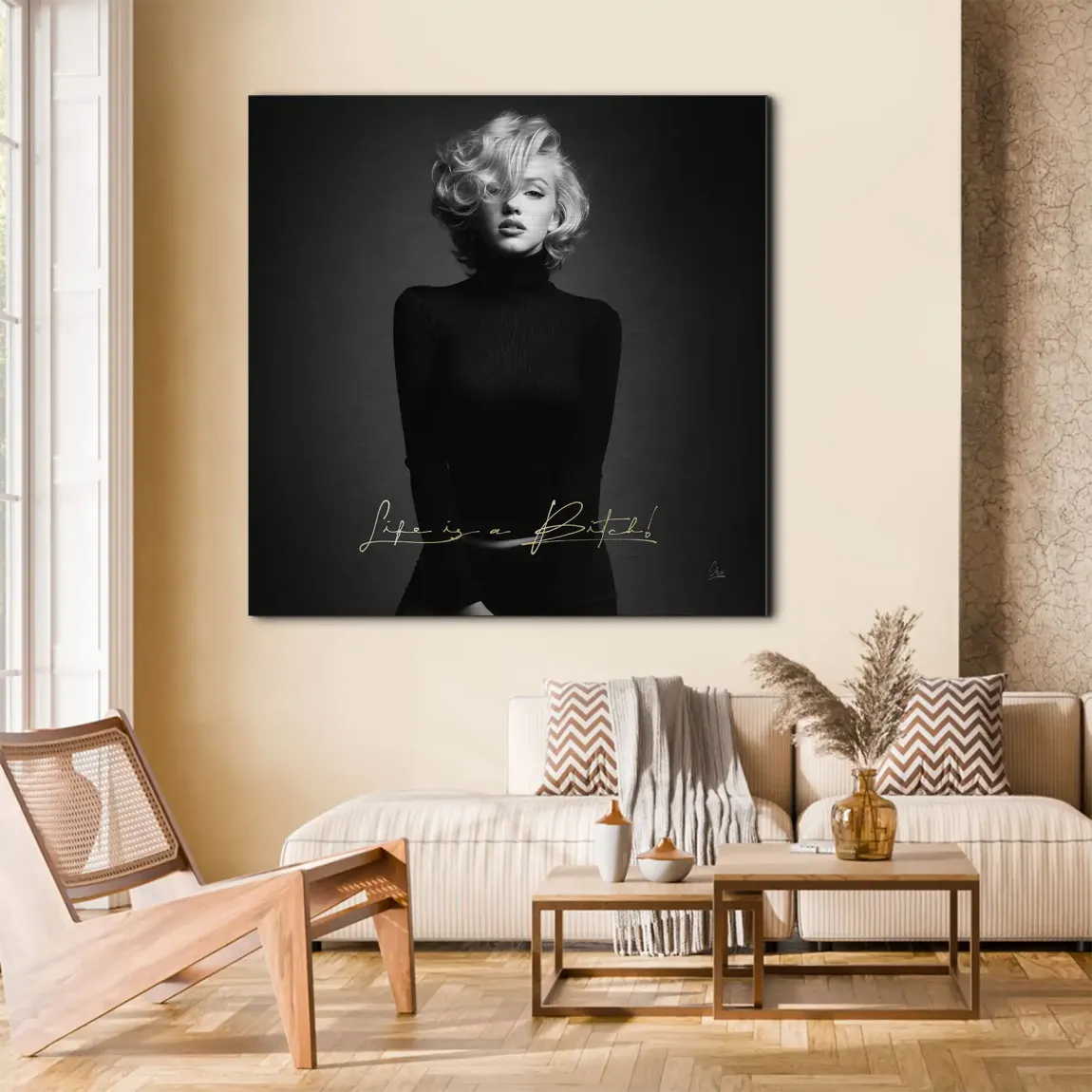 Monroe Life is a Bitch Alu Gebürstet Bild