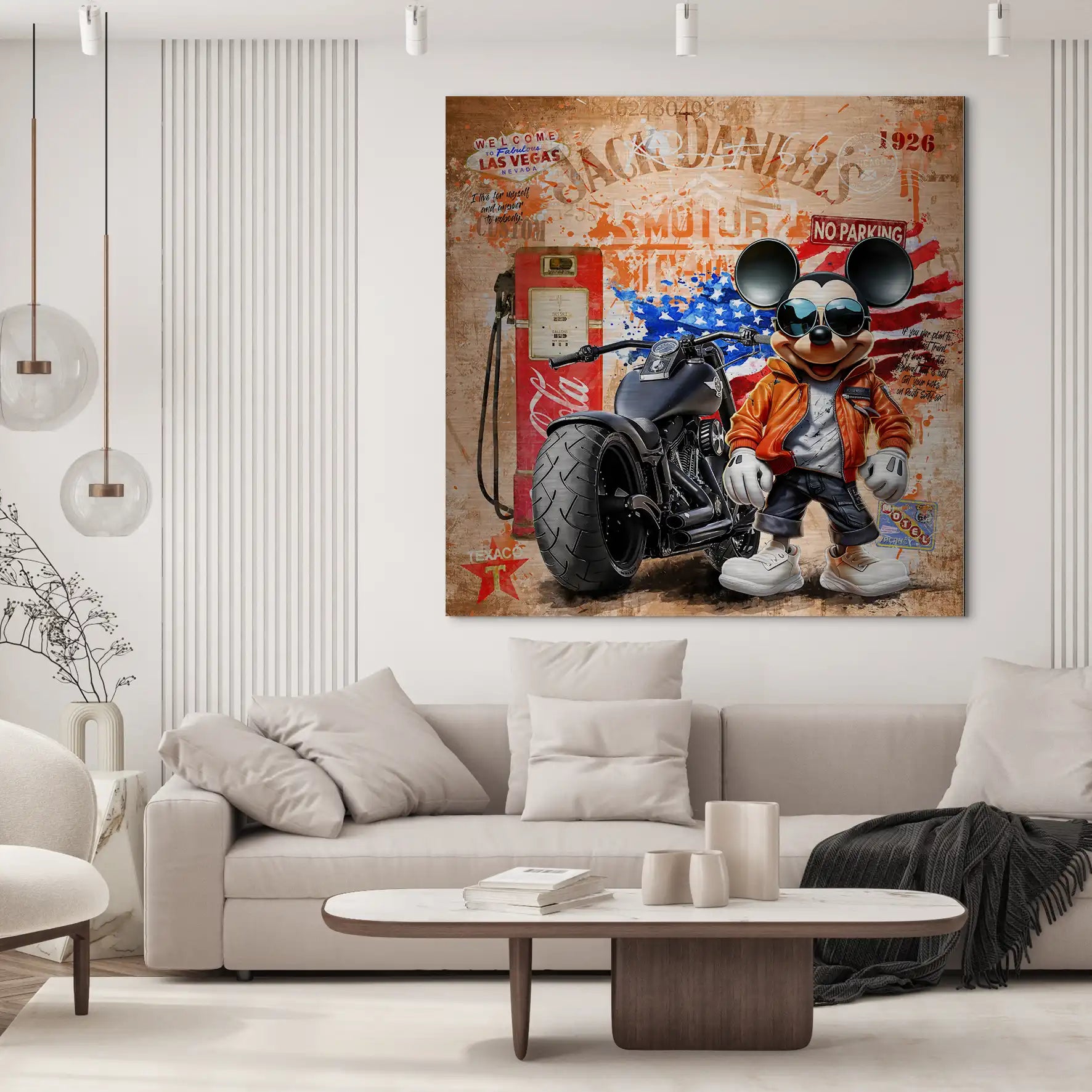 Harley Micky Maus Pop Art Nr.2 Alu Gebürstet INGALERIE