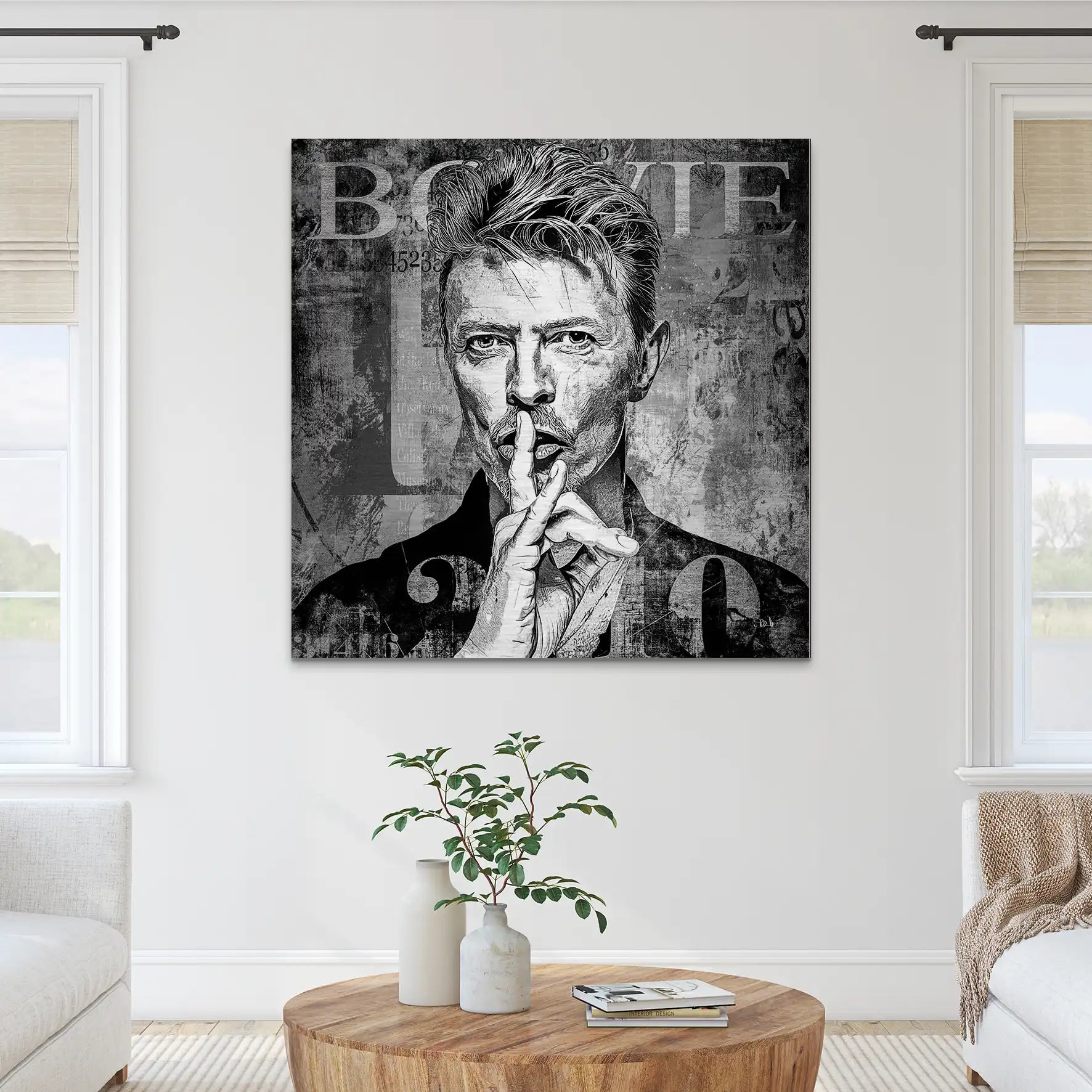 David Bowie Abstrakt Luxury Dark Style Alu Gebürstet INGALERIE