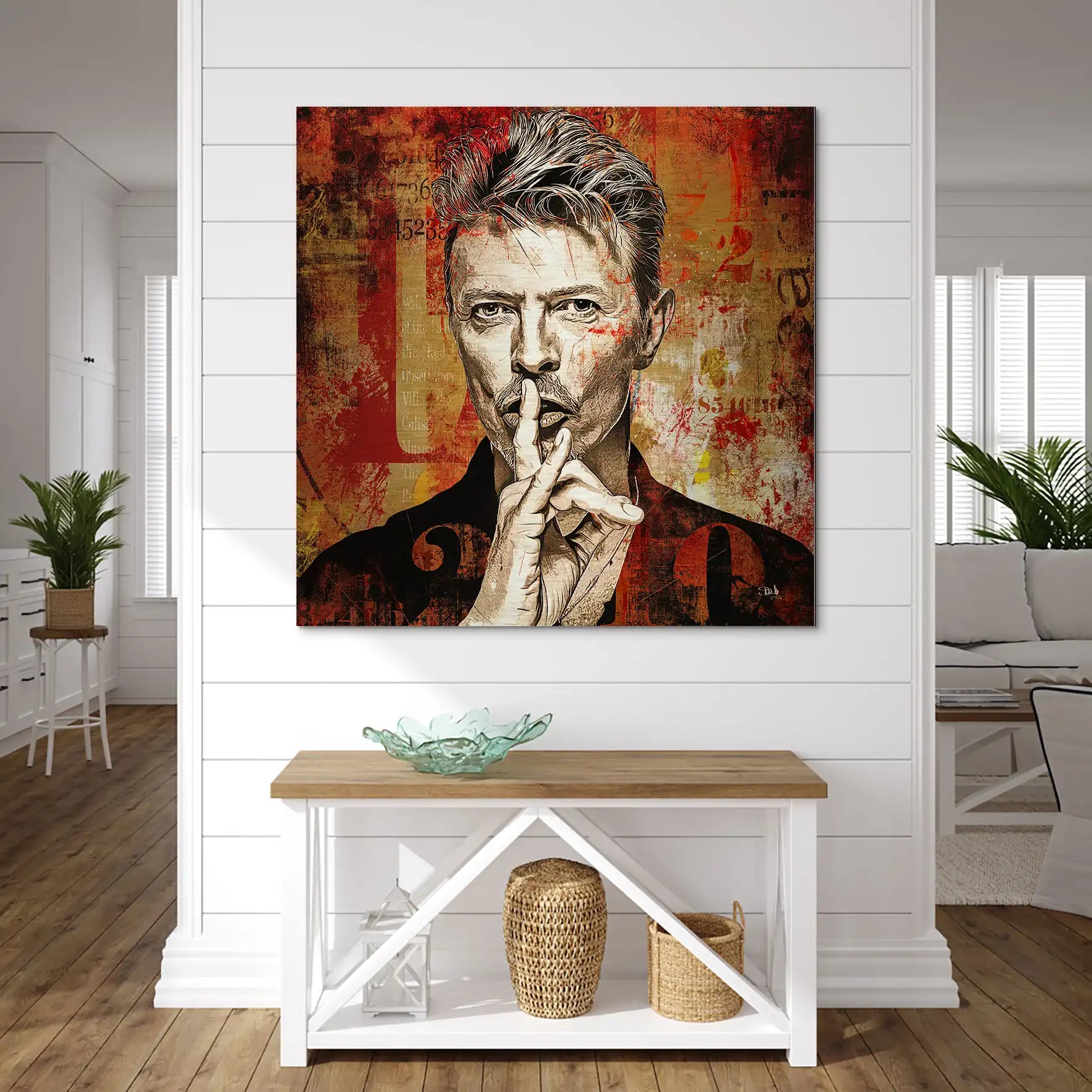 David Bowie Abstrakt Red Style Alu Gebürstet Bild INGALERIE