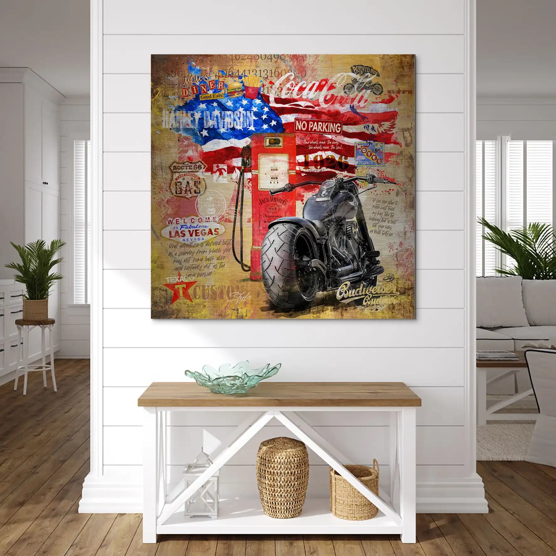 Harley USA Pop Art Alu Gebürstet INGALERIE