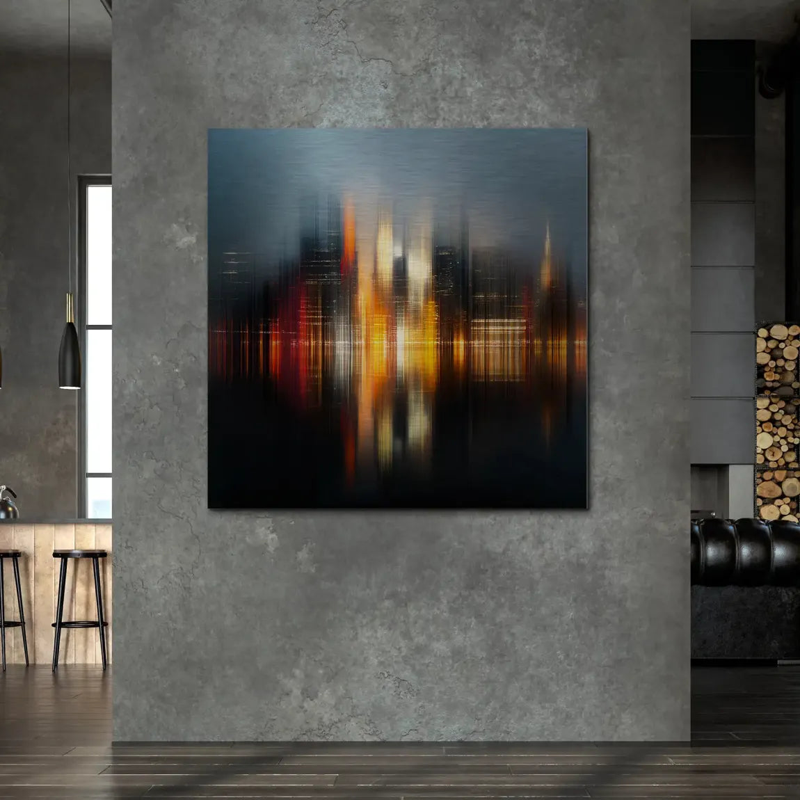 New York abstrakt Lights Alu Gebürstet Bild