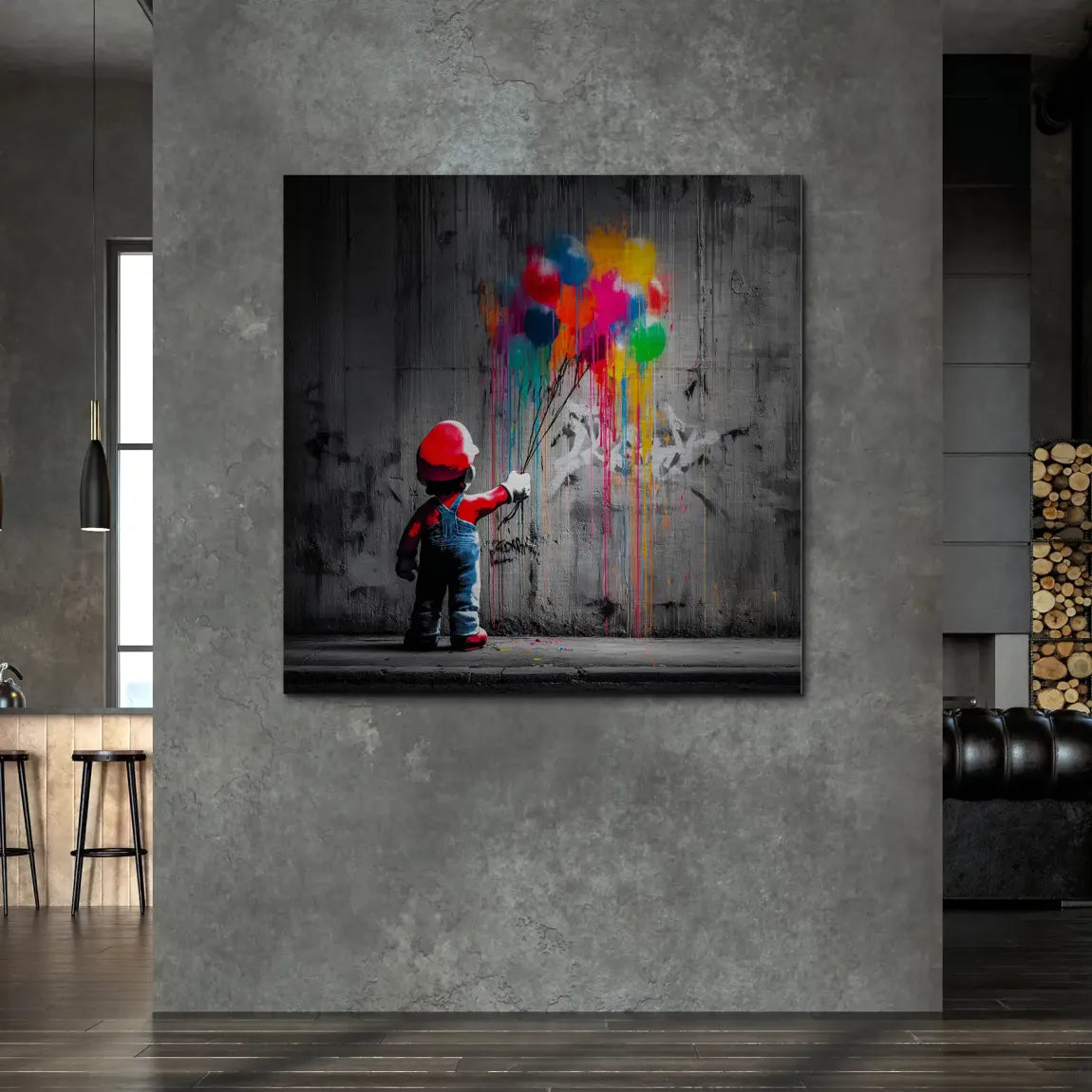 Mario Balloon Dreams Alu Gebürstet Bild