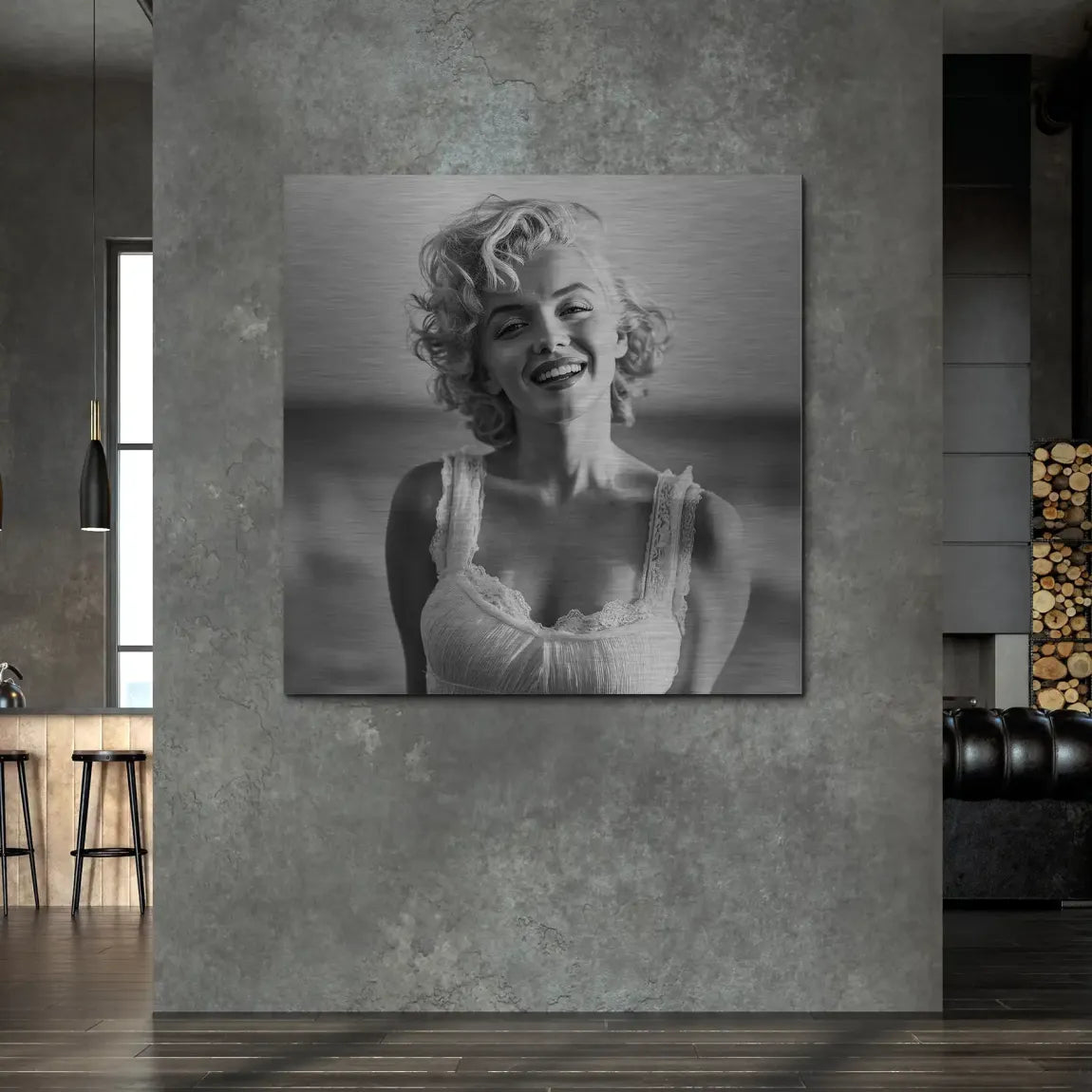 Marilyn Monroe Summer Beach Alu Gebürstet Bild