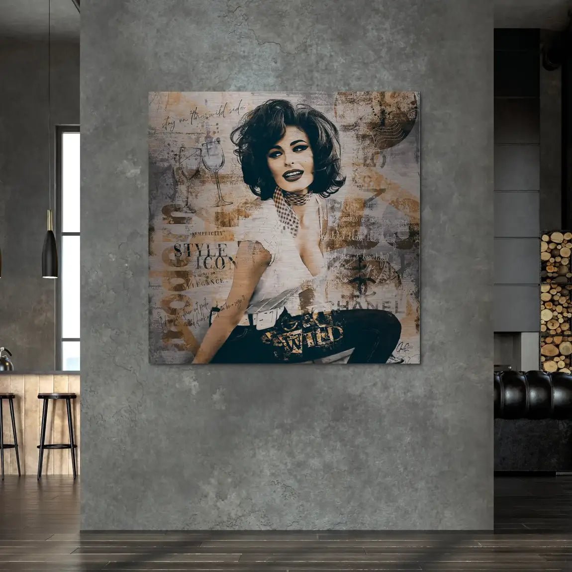 Sophia Loren Street Art Alu Gebürstet Bild INGALERIE