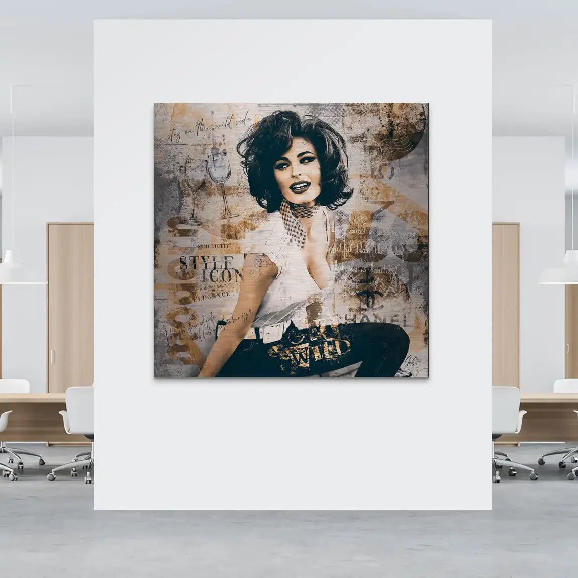 Sophia Loren Street Art Alu Gebürstet Bild INGALERIE