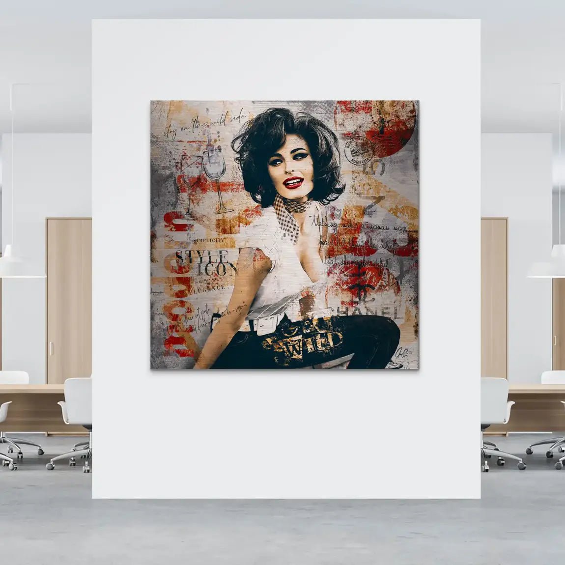 Sophia Loren Street Art Nr.2 Alu Gebürstet Bild INGALERIE