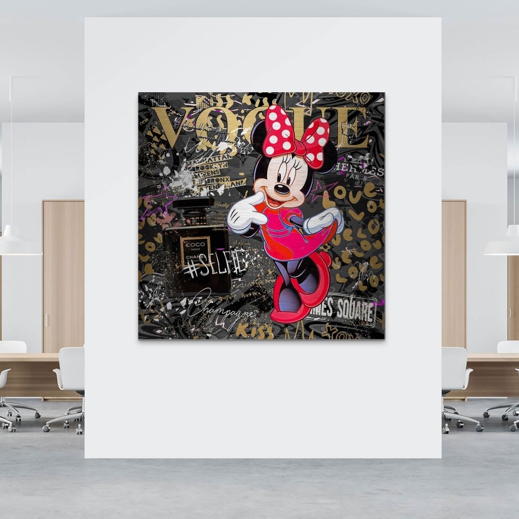 Minnie Vogue Gold Pop Art Alu Gebürstet INGALERIE