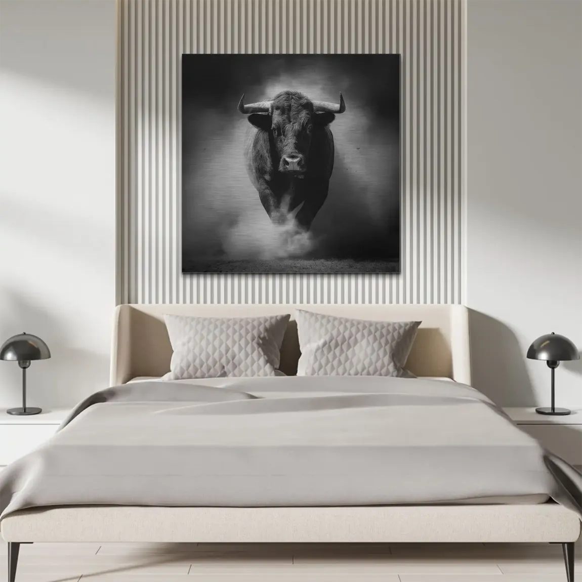 Stier Noir Aluminiumbild gebürstet