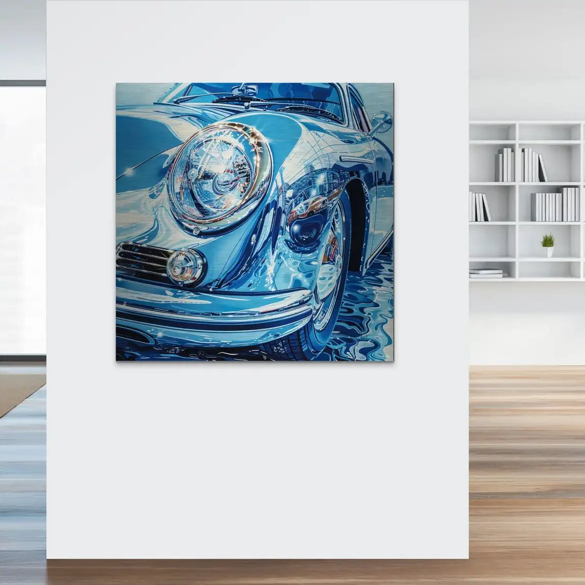 Porsche 356 Abstrakt Blue Nr.2 Alu Gebürstet INGALERIE