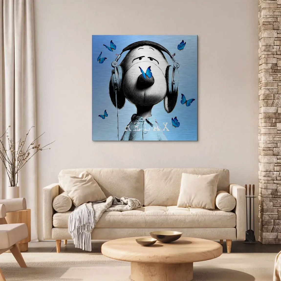 Snoopy Relax Aluminiumbild gebürstet