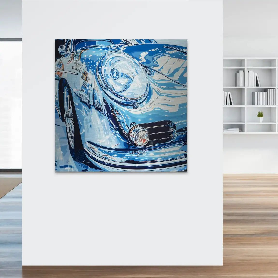 Porsche 356 Abstrakt Blue Alu Gebürstet INGALERIE