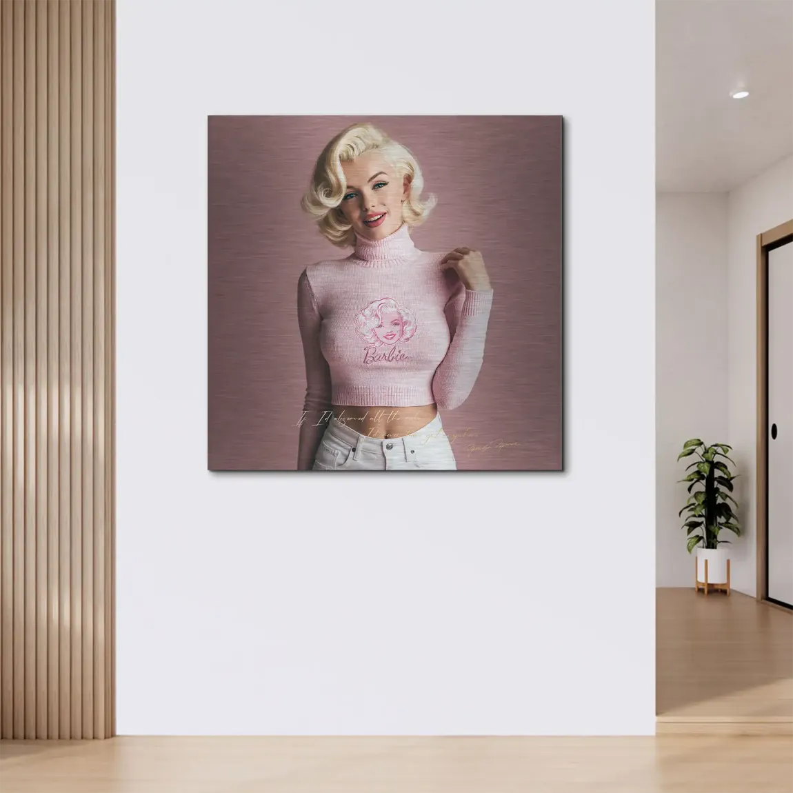 Marilyn Monroe Blush Aluminiumbild gebürstet