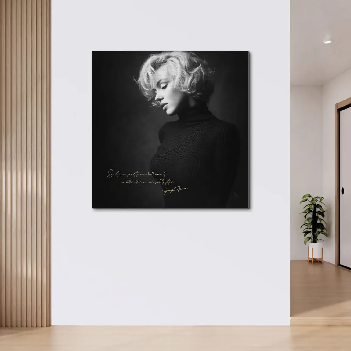 Marilyn Monroe Zitat Aluminiumbild gebürstet