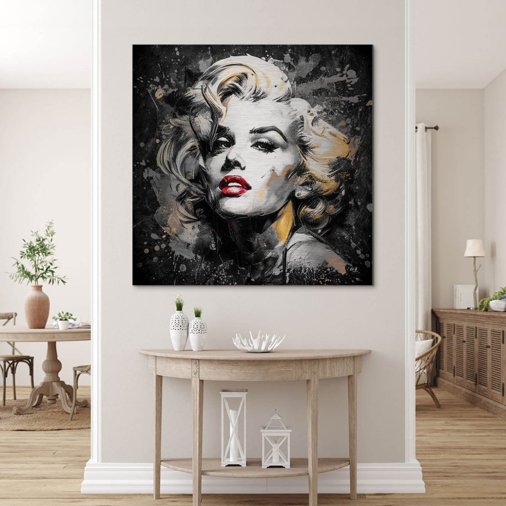 Marilyn Monroe Abstrakt Black Alu Gebürstet Bild INGALERIE