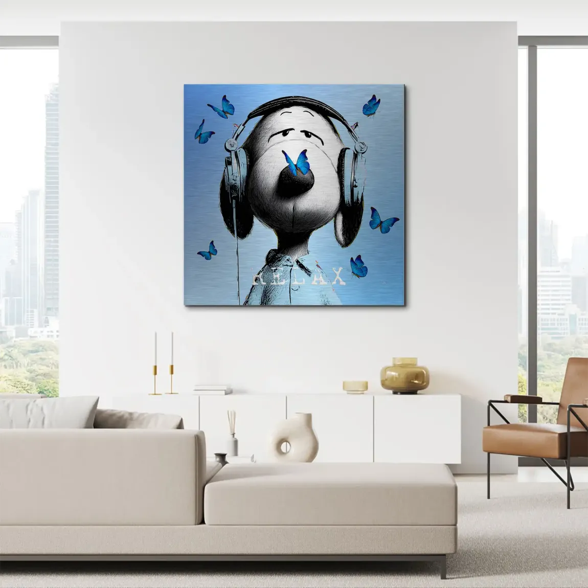 Snoopy Relax Aluminiumbild gebürstet