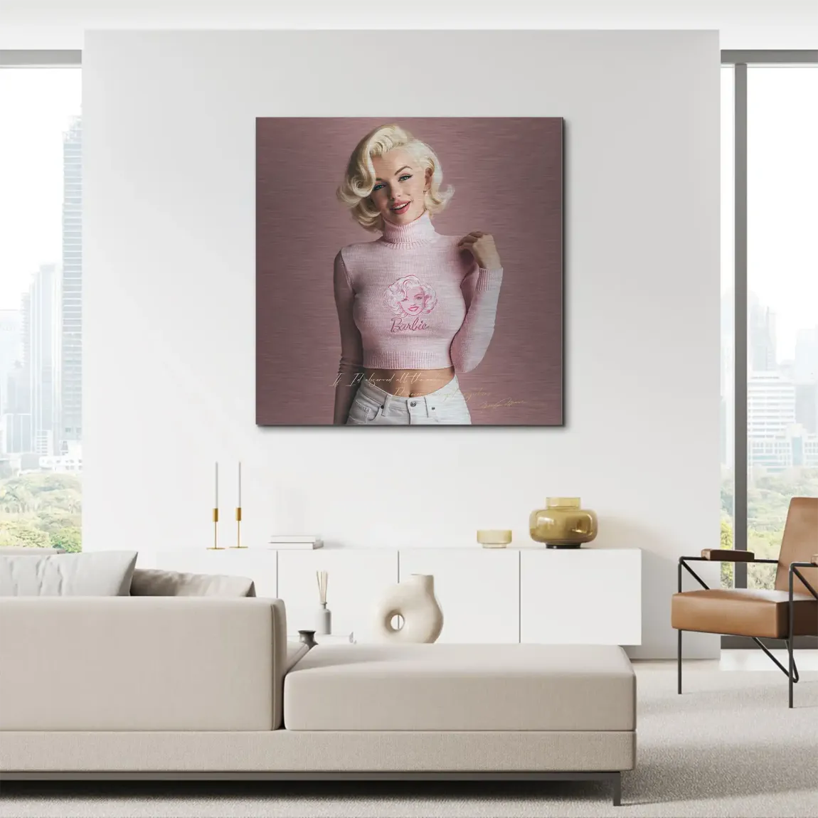 Marilyn Monroe Blush Aluminiumbild gebürstet