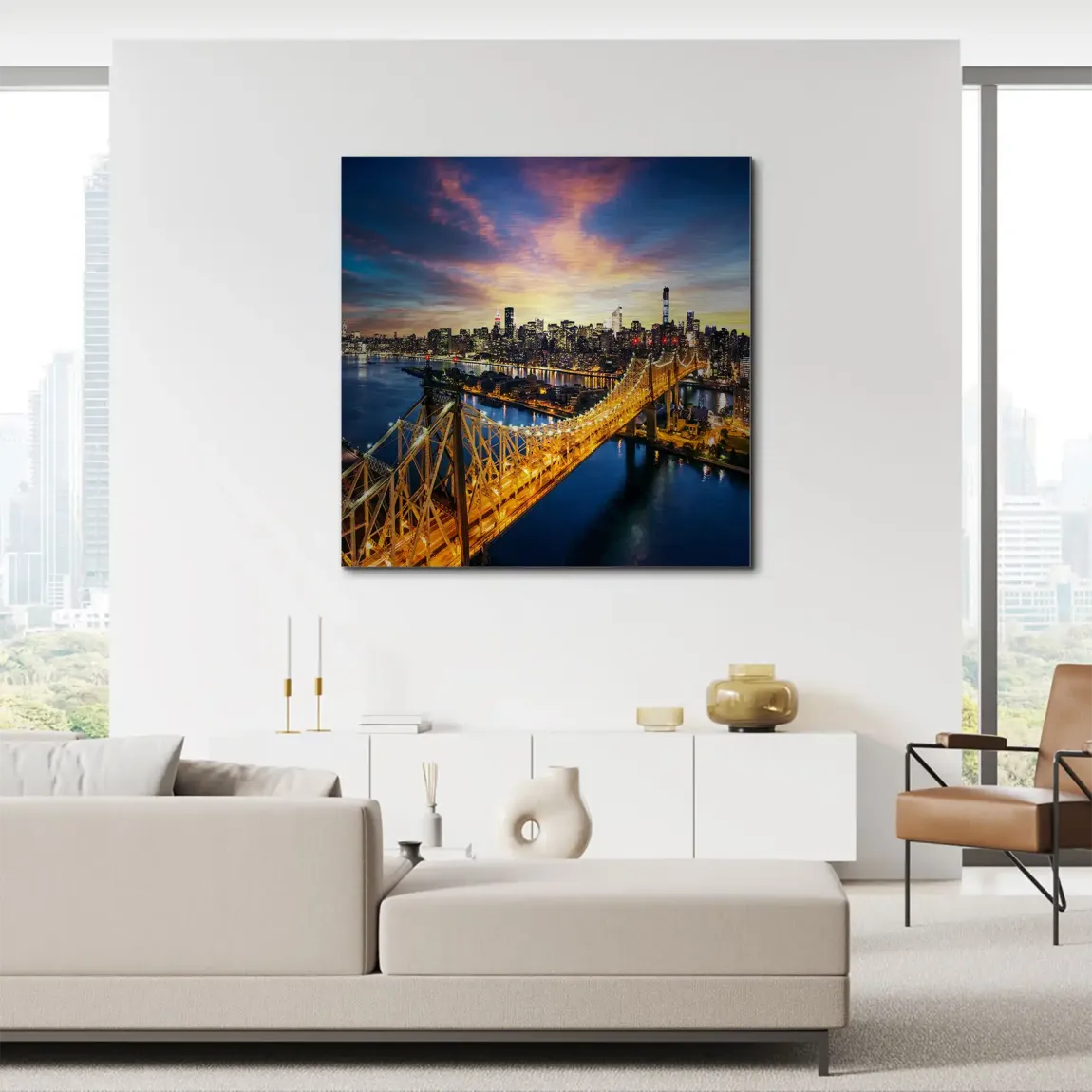 Manhattan Panorama Aluminiumbild gebürstet