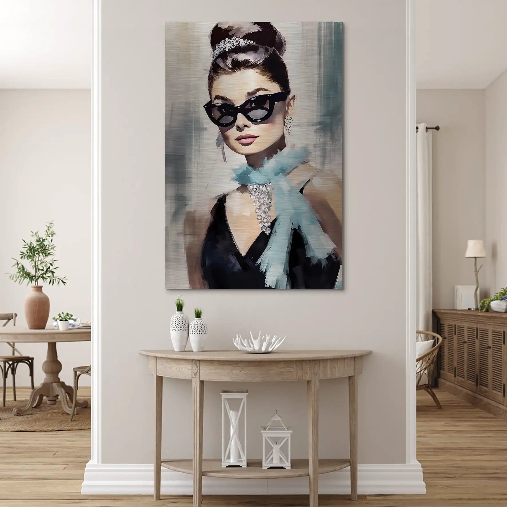 Audrey Hepburn Tiffany Style Alu Dibond Gebürstet INGALERIE