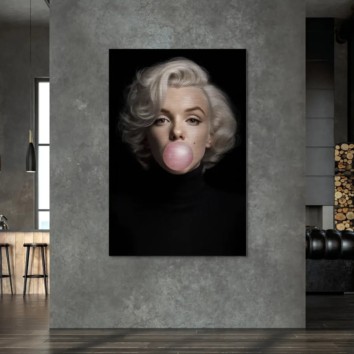 Marilyn Bubble Glamour Alu Dibond Bild gebürstet