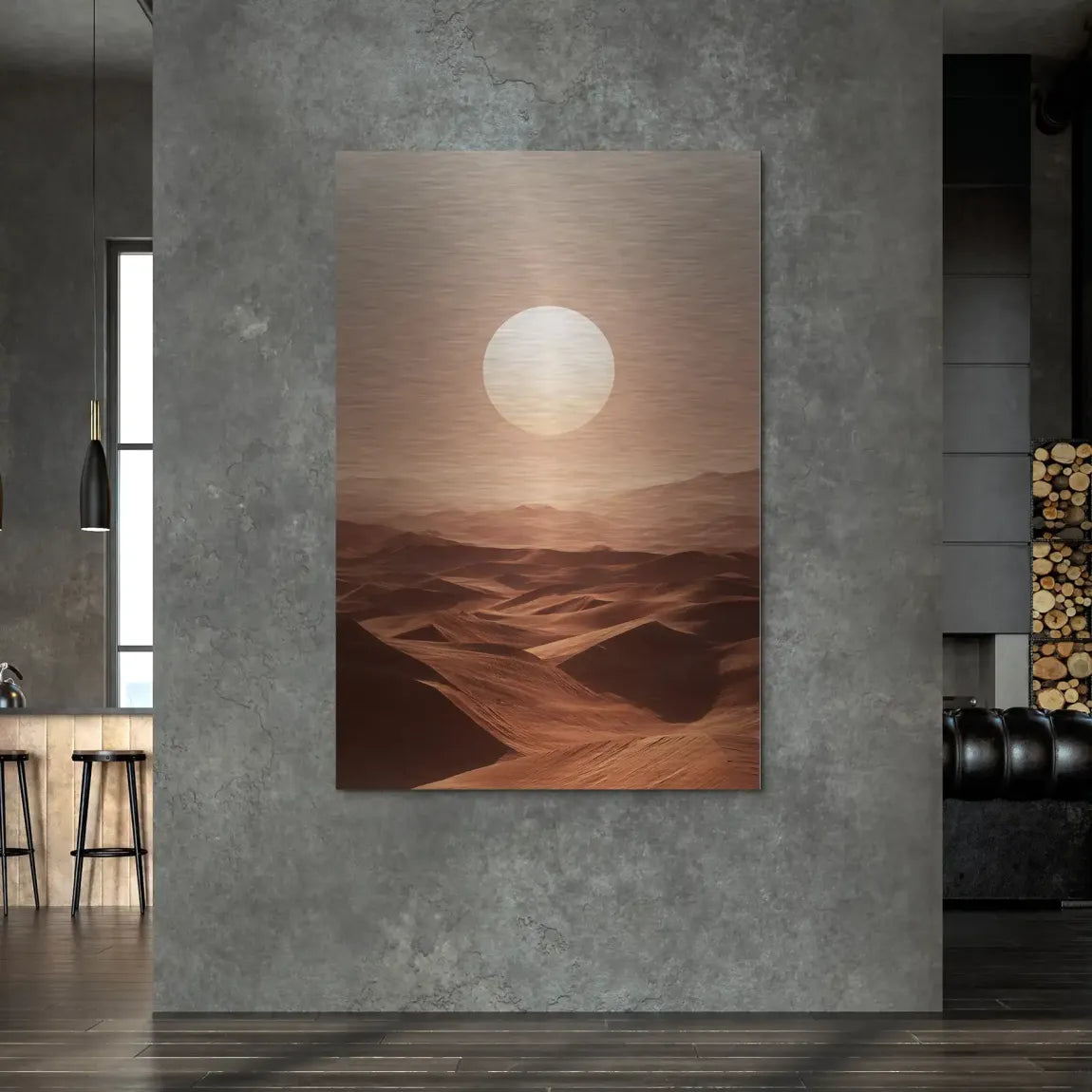 Goldene Wüste Alu Dibond Bild gebürstet