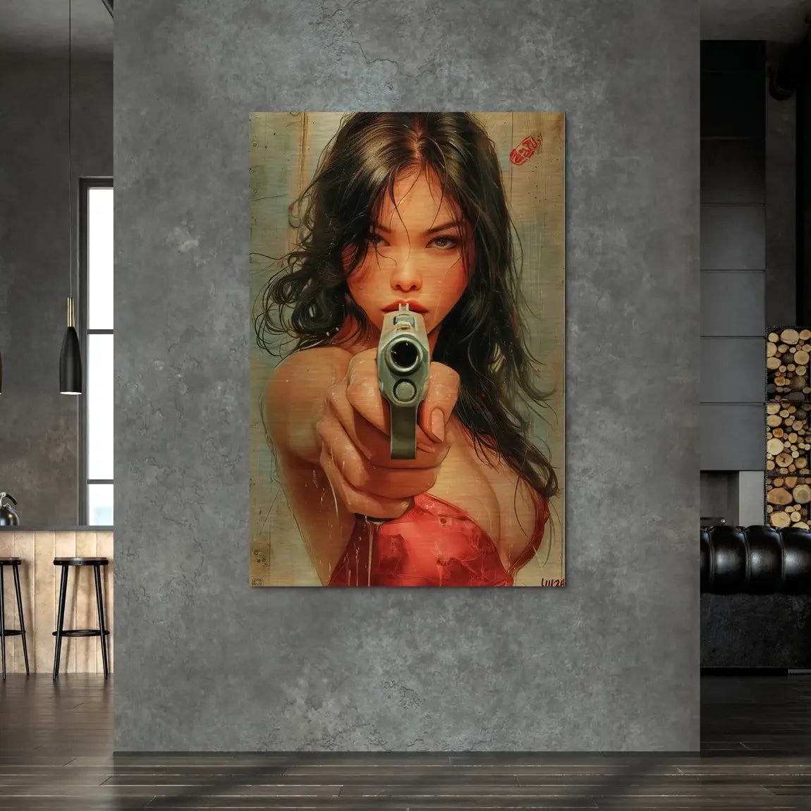 Velvet Gun Alu Dibond Bild gebürstet